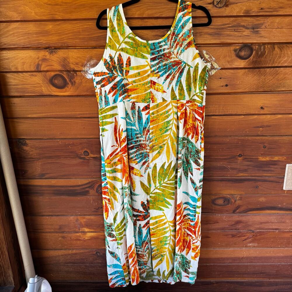 VINTAGE | 1990s JAM’S WORLD Empire Waist Pockets Sleeveless Dress Size M - Picture 2 of 8